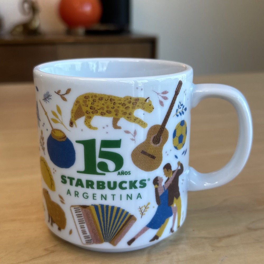 RARE Starbucks Coffee Mug 15 Anniversary Argentina‎ 2023 Collector Edition 14oz